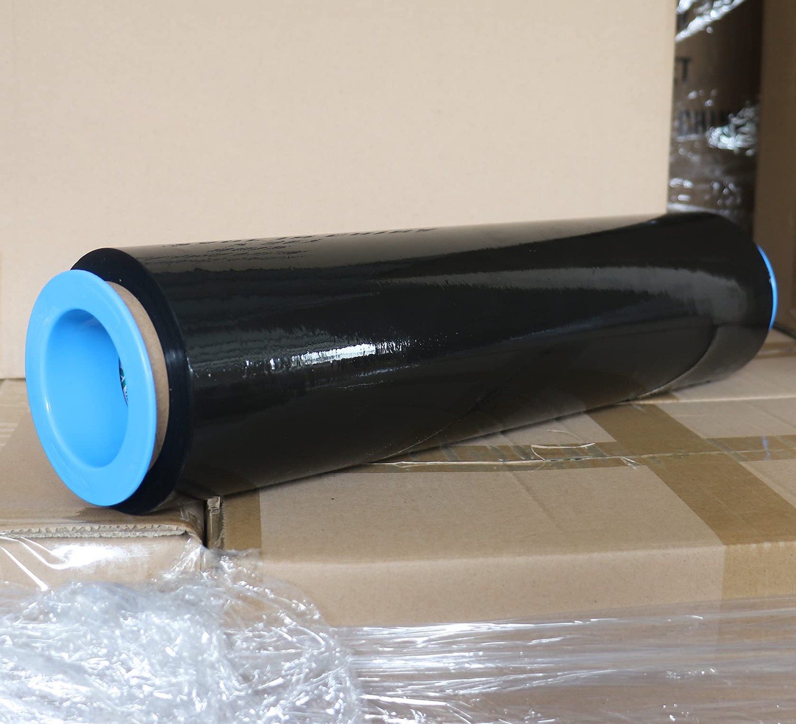 1 Pack 1200ft Industrial Black Stretch Wrap Film 70 Gauge 15″ with 3inch Plas…