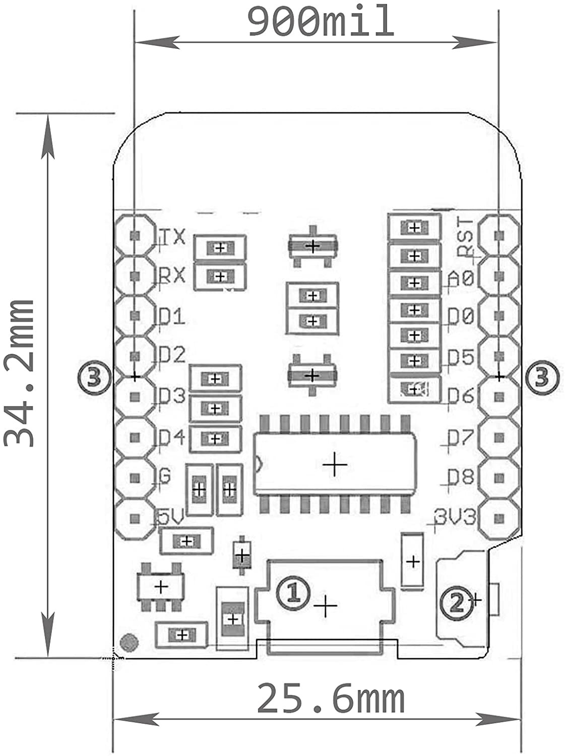 5Pcs ESP8266 ESP-12 ESP-12F Nodemcu Mini D1 Module Wemos Lua 4M Bytes
