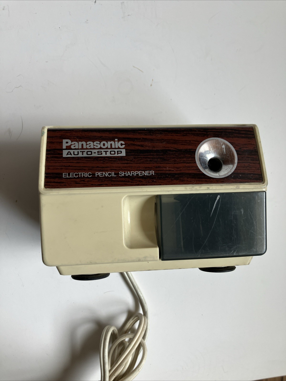 VTG Panasonic KP-110 Auto-Stop Electric Pencil Sharpener Japan Woodgrain WORKS