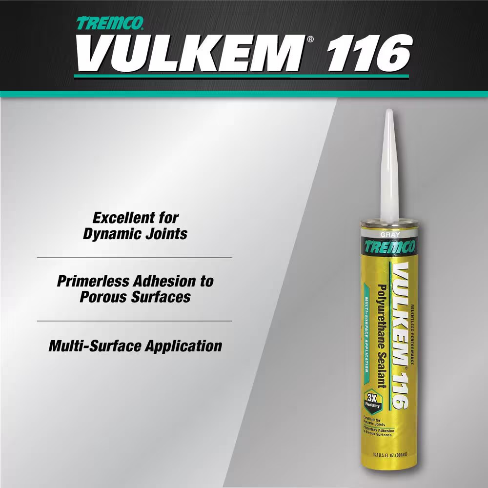Vulkem 116 10.1 Oz. Gray Exterior Polyurethane Sealant (12-Pack)