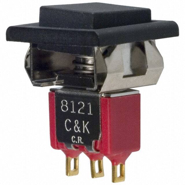 C&K 8121J83ZGE22 Lot of 46, Pushbutton Switch SPDT Standard Panel Mount, Snap-In