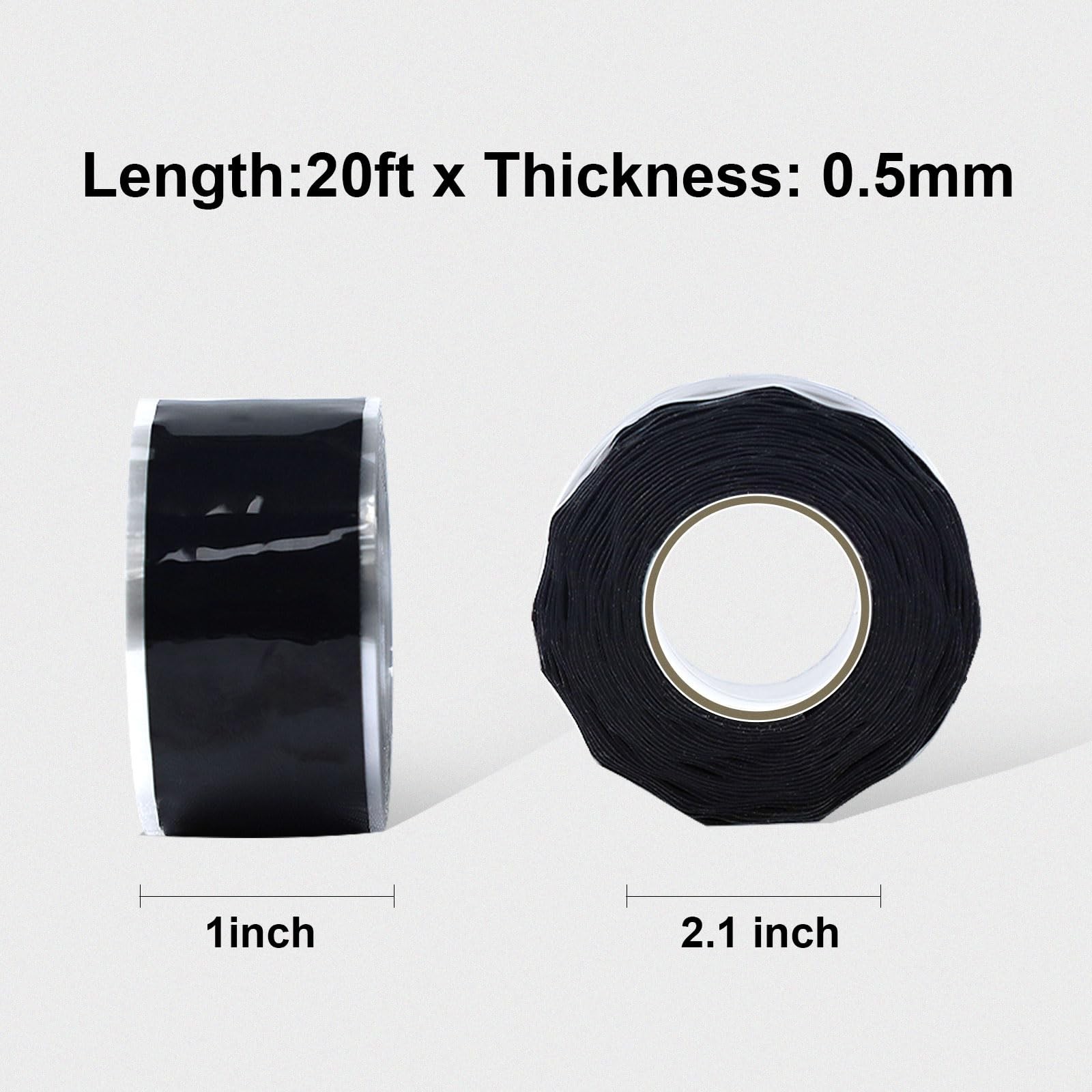 SIKEDEPRO Seal Self Fusing Silicone 1 inch x 0.5 millimeters x 10 feet, black
