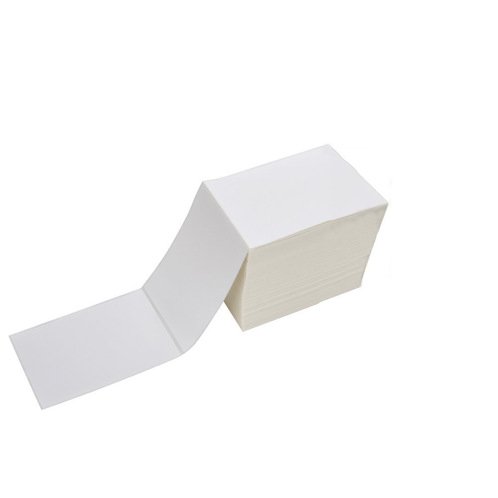 1000 Fanfold 4×6 Direct Thermal Shipping Labels Perforated for Zebra and Rollo
