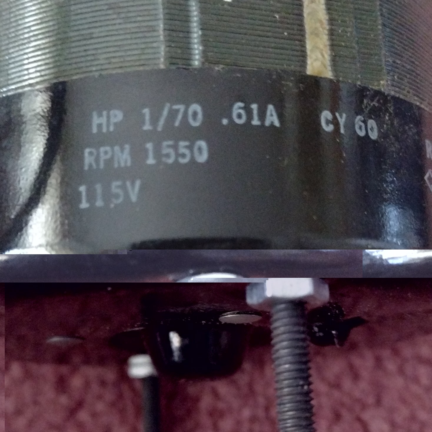 Redmond AK4H51A 115V AC 1PH Induction Motor 1550RPM 1/70HP Open Base Owosso Mich