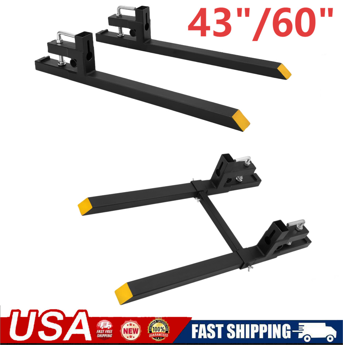 2500lb 4000lb Tractor Pallet Fork Bucket Clamp on Skid Steer Loader 43» / 60»
