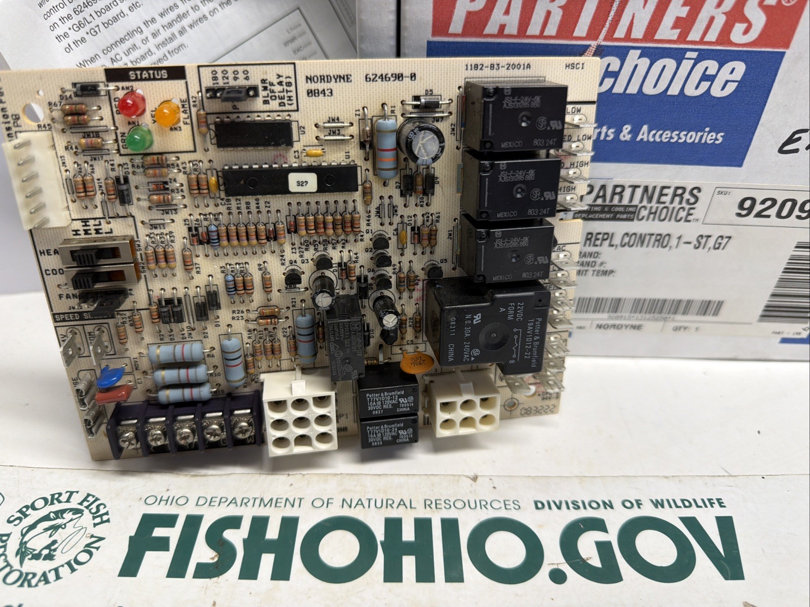 PARTNERS CHOICE 920915 NORDYNE CONTROL 1 – ST, G7 BOARD 1182-200