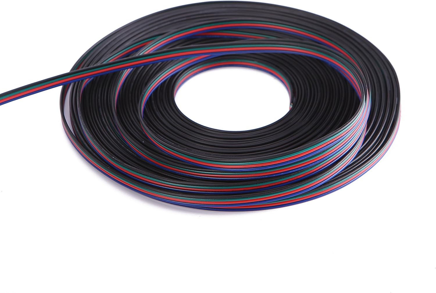 100Ft(30.5M) 22 AWG 4Pin RGB Wire Extension Cable with Spool, Led Lights Wires S