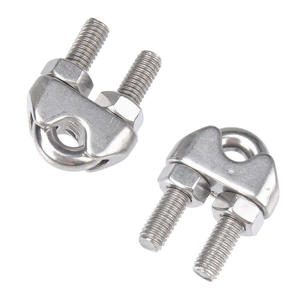 YAMASO 10PCS 1/4 Inches M6 Stainless Steel Wire Rope Cable Clip Clamp