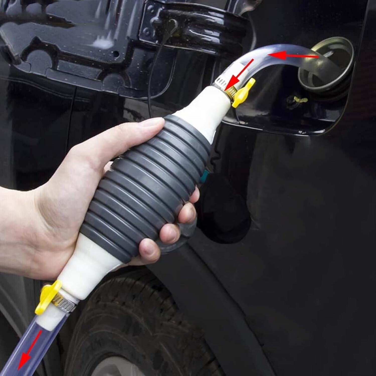4.9Ft Siphon Hose for Gasoline, Multifunction Liquid Sucker Pump Hand Pump