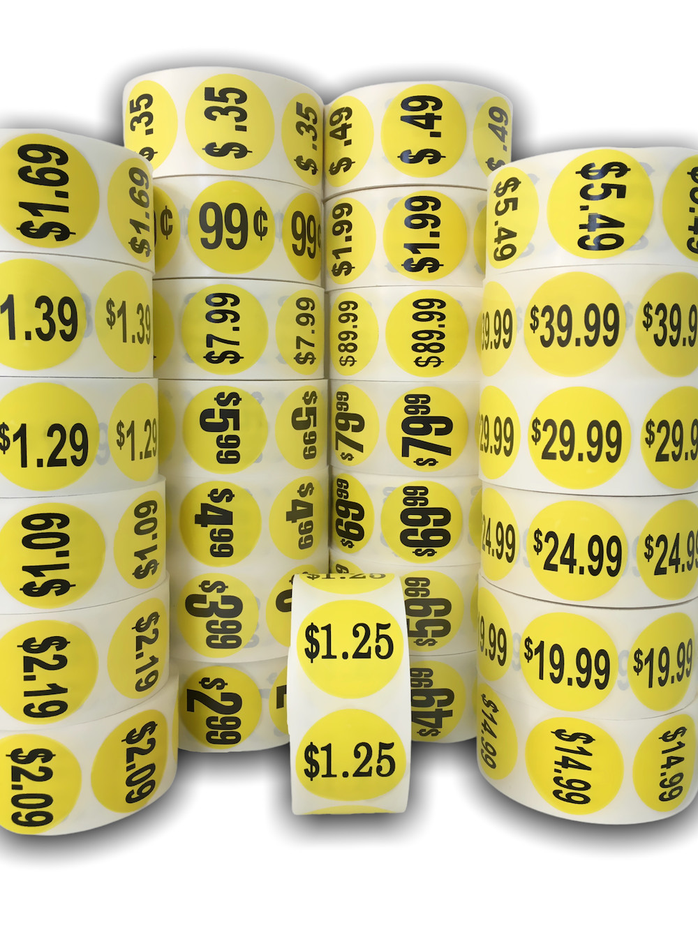 Yellow $1.49 Labels 1.5″ Round Adhesive (1000) Sale Price Supermarket Stickers