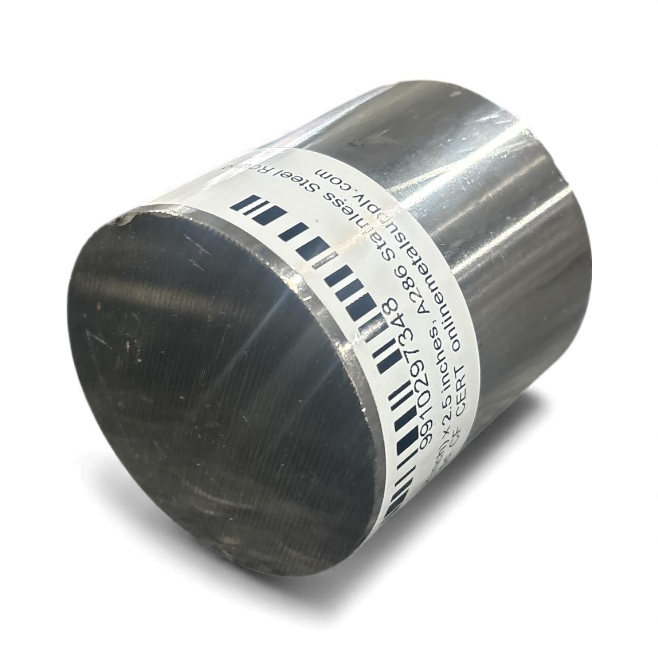 2.500 (2-1/2 inch) x 2.5 inches, A286 Stainless Steel Round Rod, CF