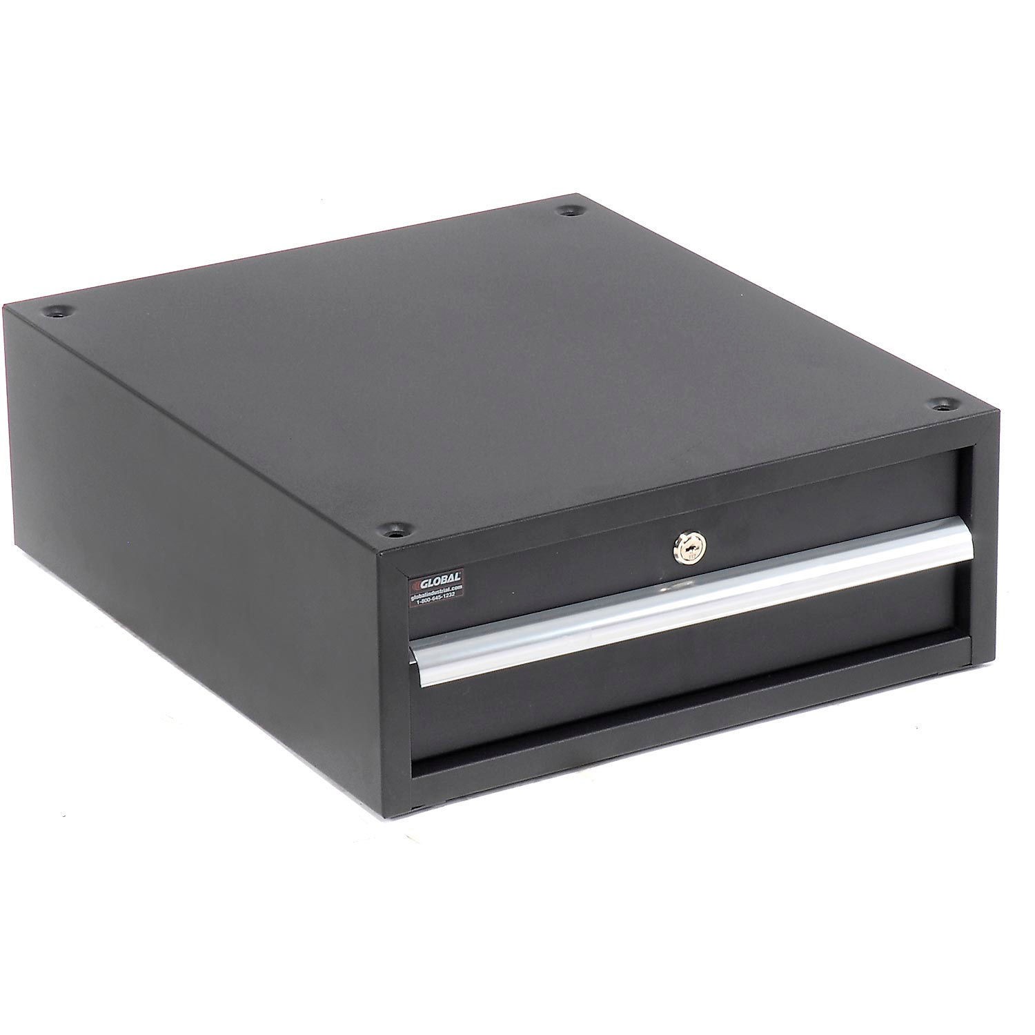 Global Industrial 6″ H Steel Drawer W/ Cylinder Lock 17-1/4″W x 20″D Black