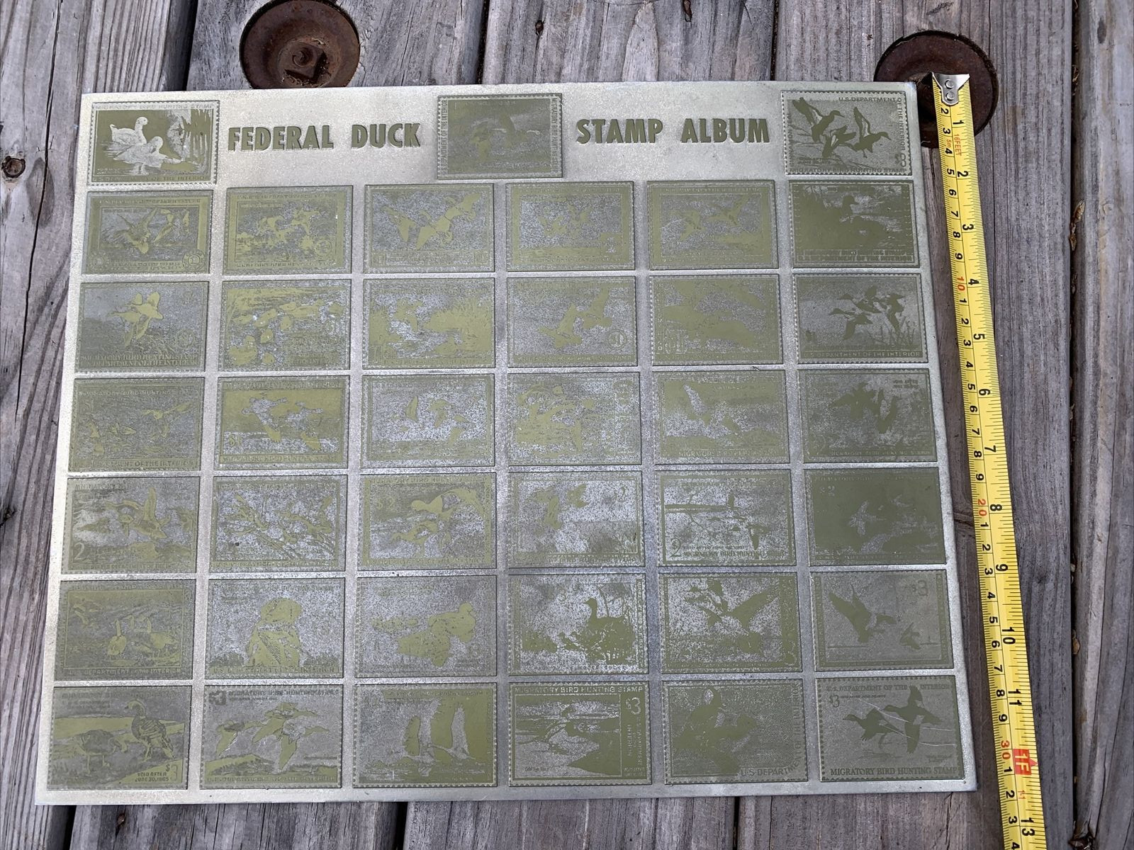 Vintage Federal Duck Stamp Micro Metal Photoengravers Plate 15.5 In X 12.5 In