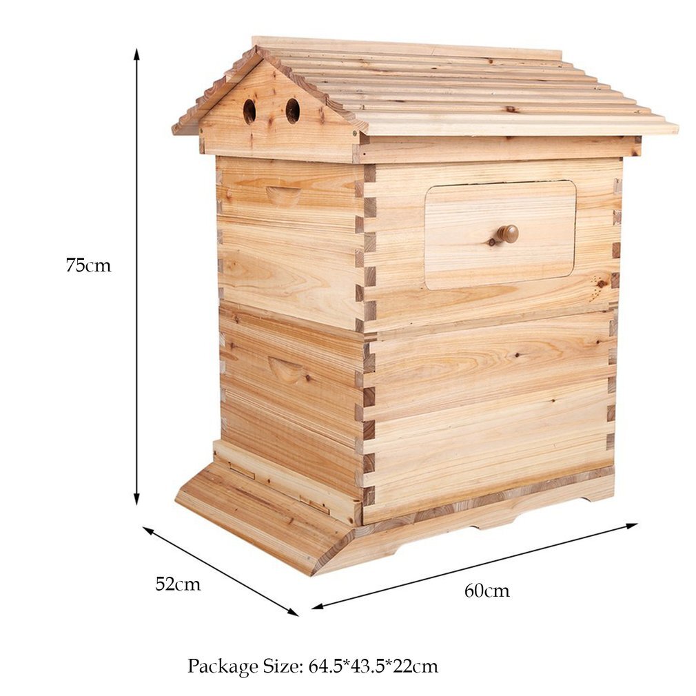 Auto Oozing Bee Hive with 7 Bee Frames Comb Bee Hive House Beekeeping Frames