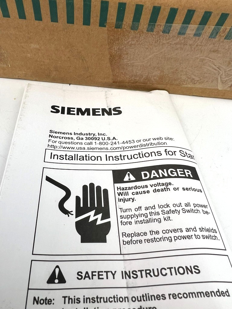 Siemens HN64 Neutral Kit 200 Amp Standard Safety Switch 600V— NEW
