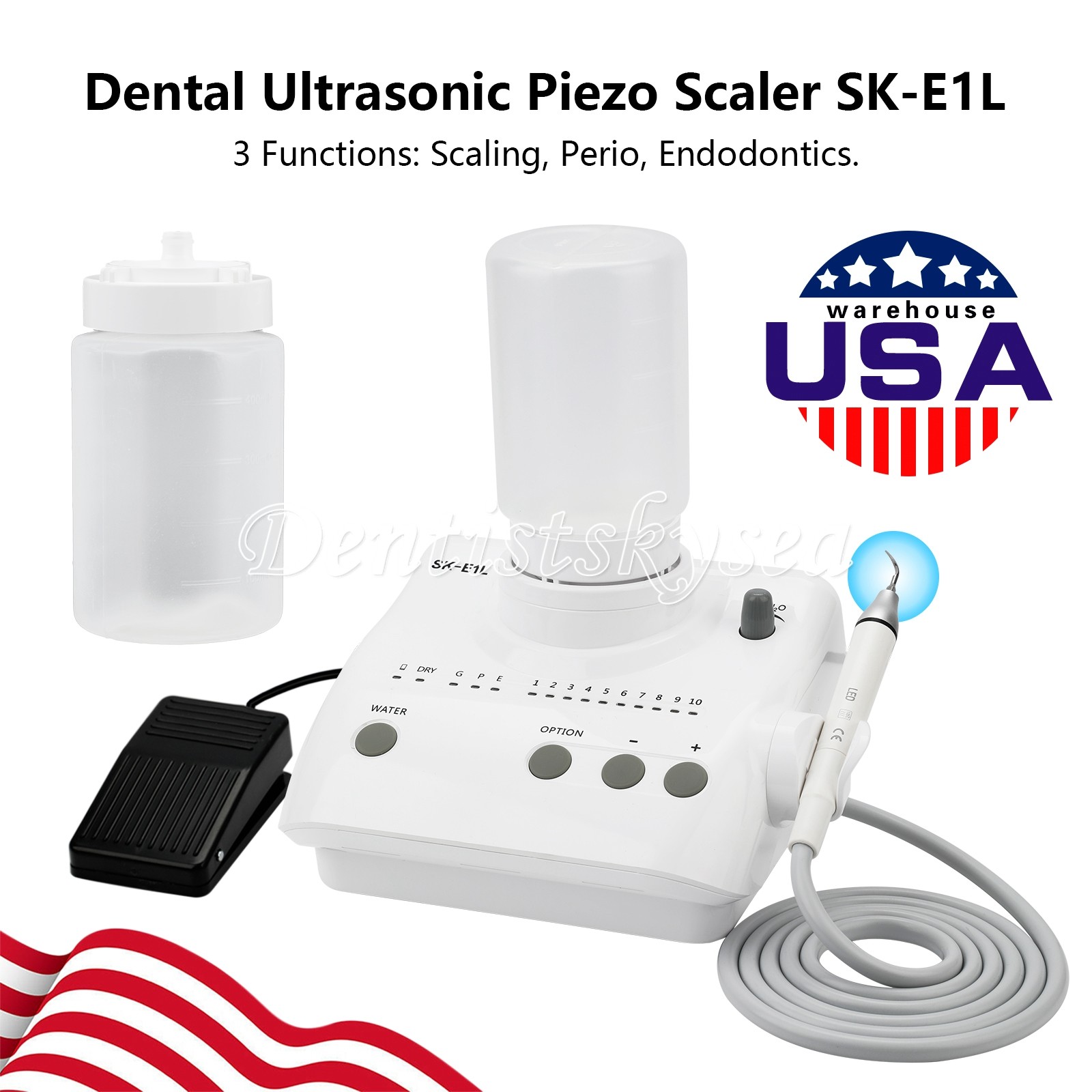 LED Ultrasonic Dental Scaler Household Pet Cleaning Set 2* Bottle and 5*tips