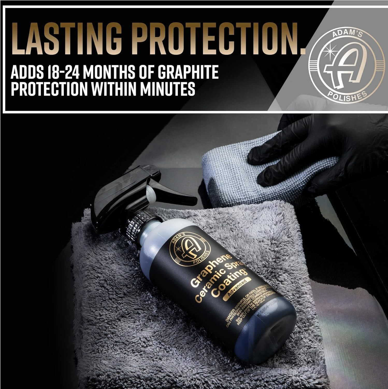 Adam’s Graphene Ceramic Spray Coating Kit 18+ Months Gloss for Cars Boats RV