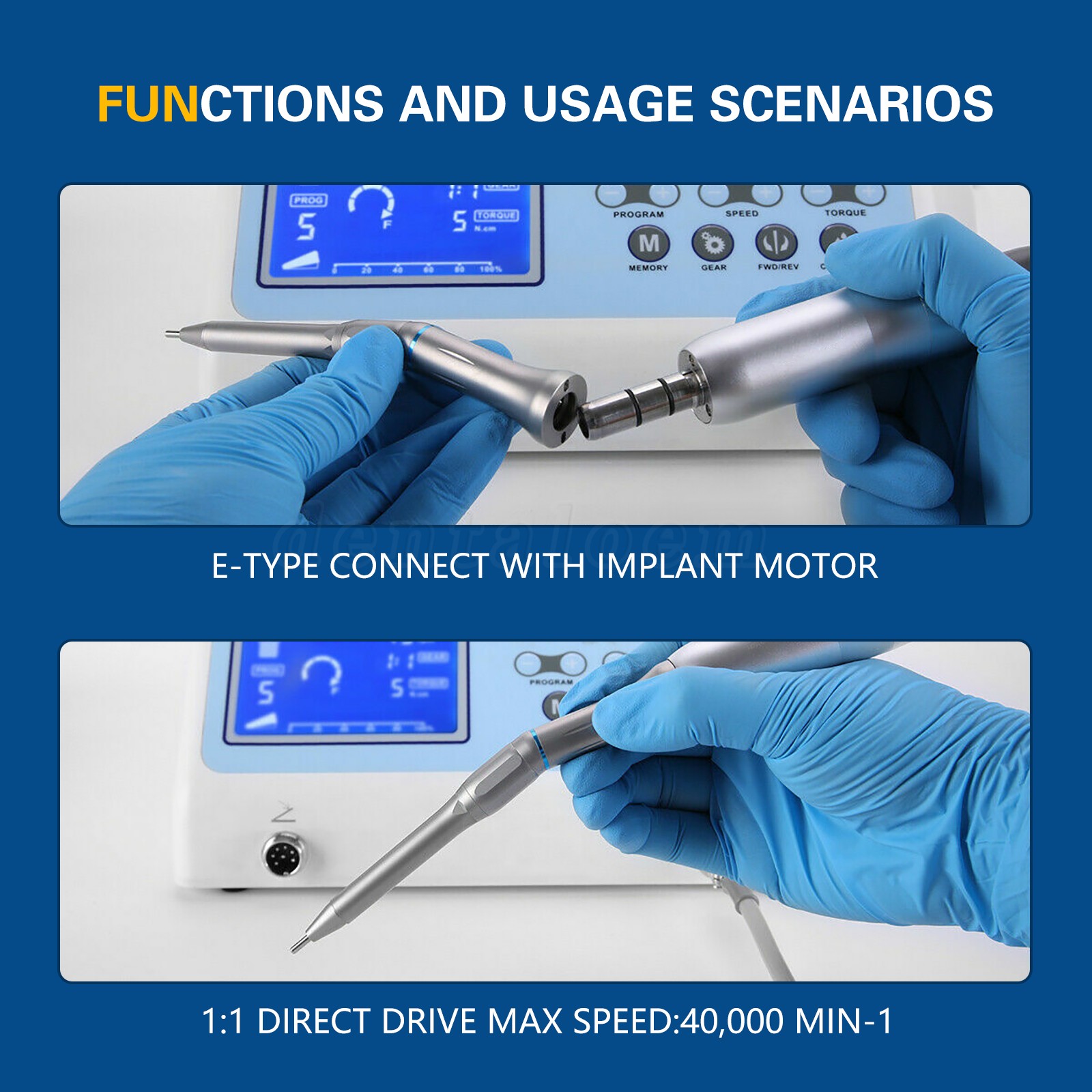 Surgical Dental 20 Degree Straight Head 1:1 Direct Drive Operation Handpiece