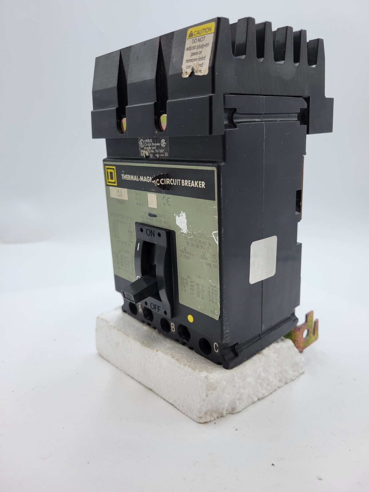 Square D FH36015 I-Line Circuit Breaker 15A 600V 3P 3PH Type FA FH 15 Amp 3 Pole