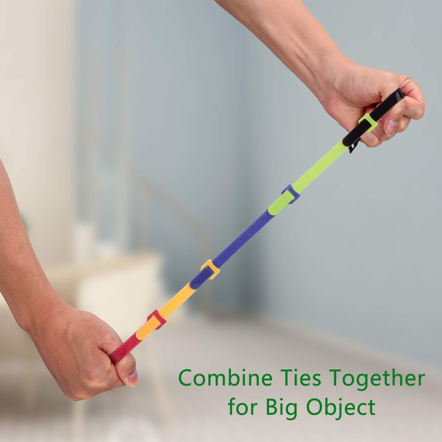 OneLeaf 60Pcs Reusable Cable Ties with Hook and Loop, 3 Sizes Wire Ties