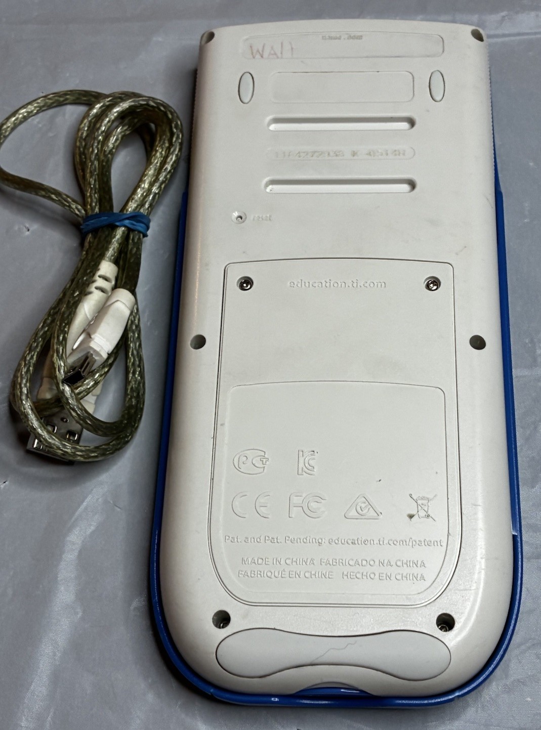 TI-84 Plus C Silver Edition Calculator Blue w/ Cover, Charging Cord + Free Ship