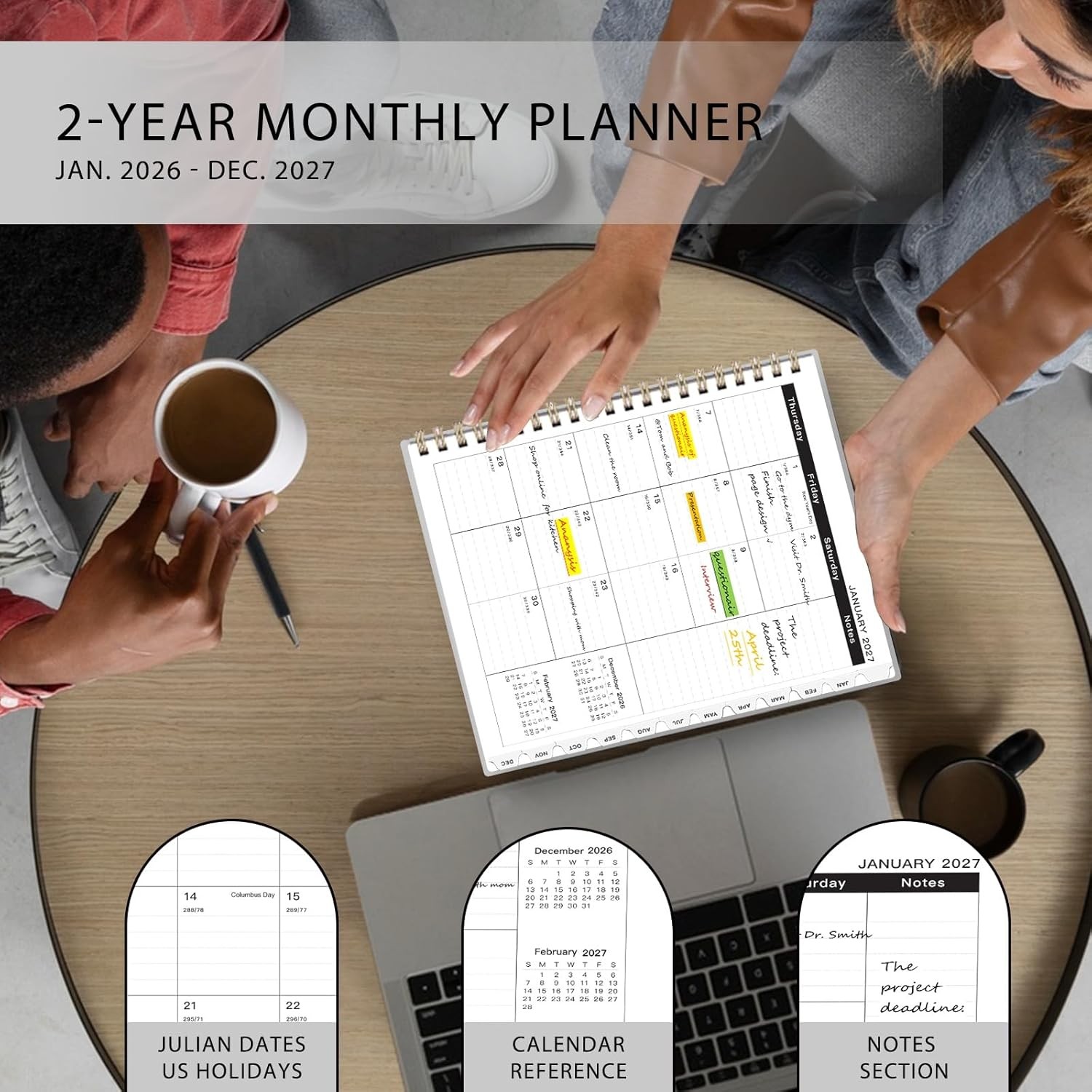 2026 Planner-2 Year Monthly Planner 2026-2027, JAN.2026 – DEC.2027, 8.5″ X 11″