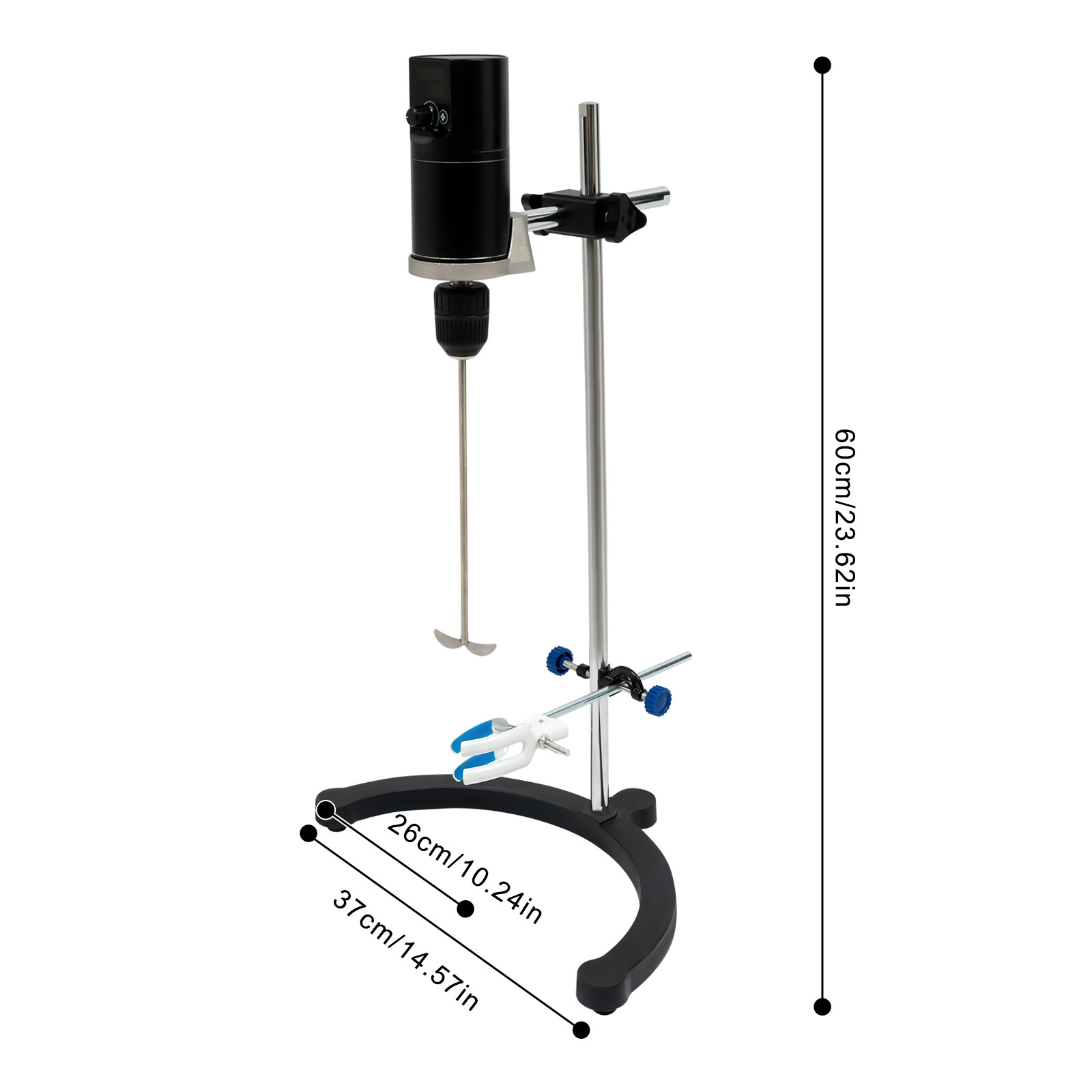 120W Adjustable Electric Overhead Stirrer Max 40L Digital Lab Mixer Time & Speed