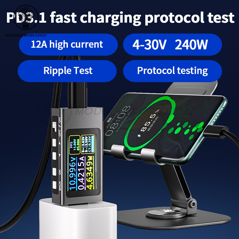 KWS-X1 Type-C Power Tester Voltage Current Meter USB-C Multimeter DC 4-30V 0-12A