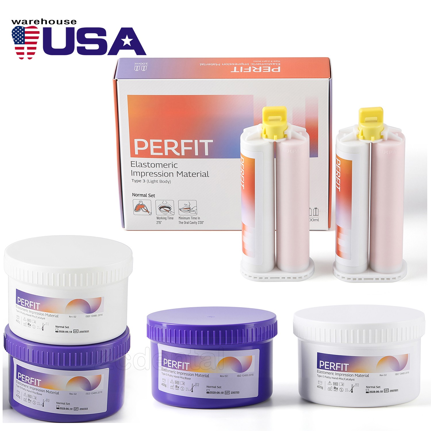 Material de impresión dental masilla de silicona pesado/ligero/rápido/normal