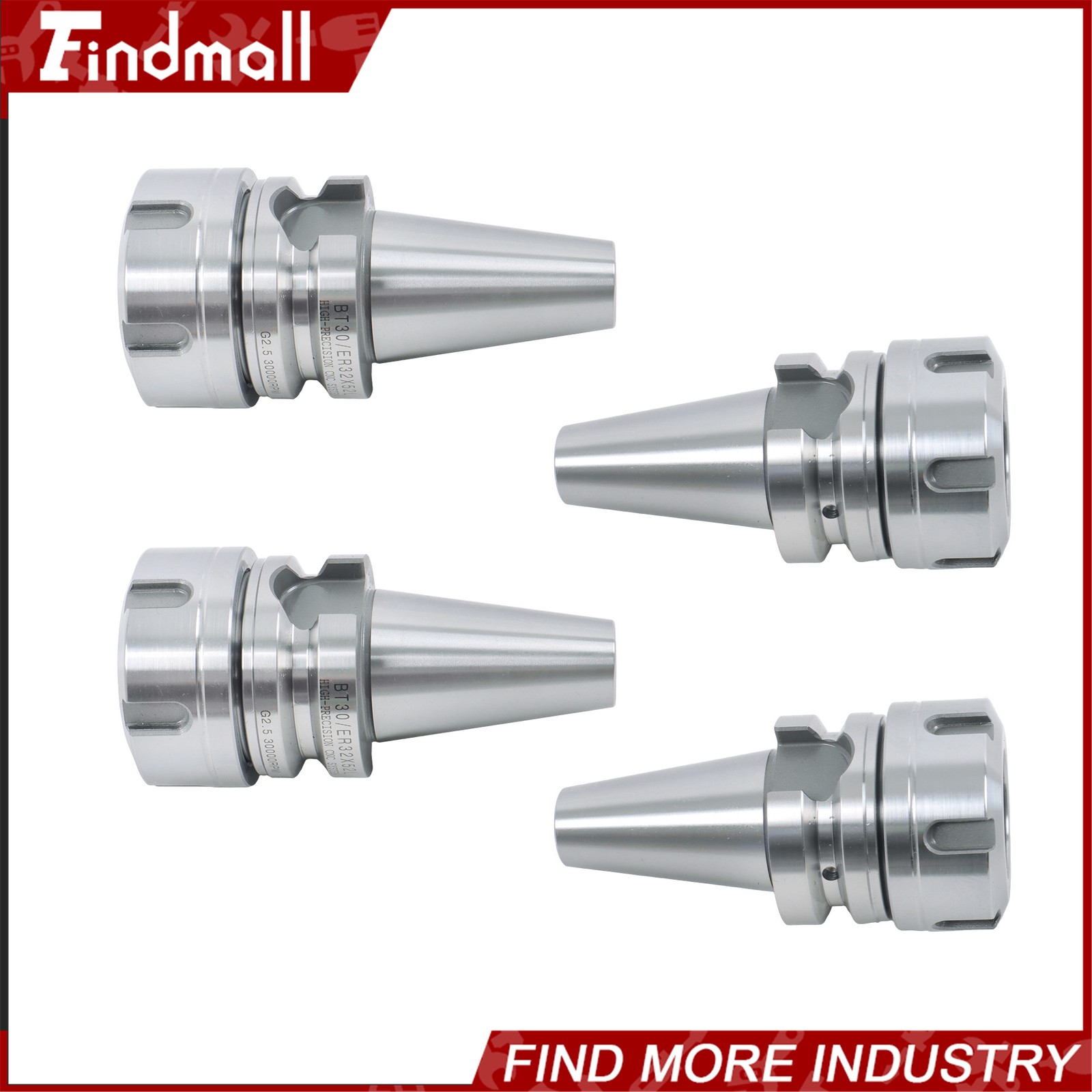 Findmall BT30 ER32 Tool Holder 4 Pack Set 2.05 Inch G2.5 Balanced 20000RPM