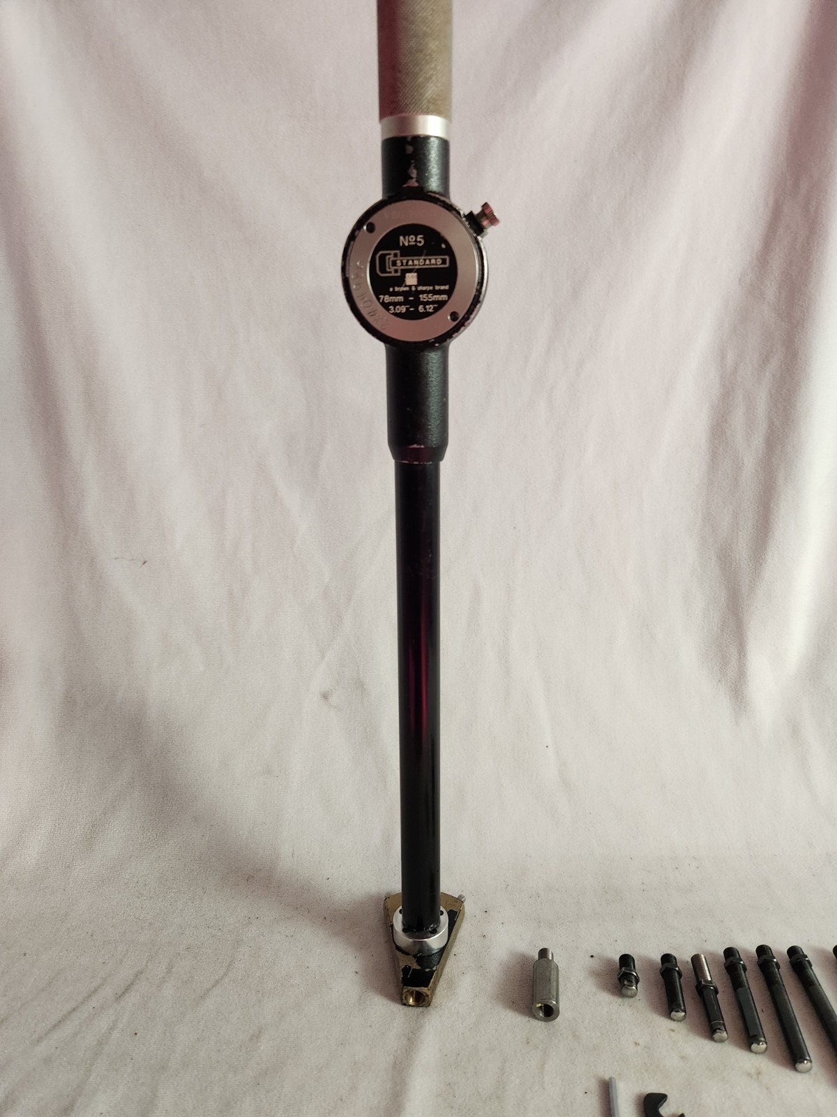 Standard Dial Bore Gage No. 5 Range 3.09″ – 7.125″ W/7 Extensions Wood Box Deep