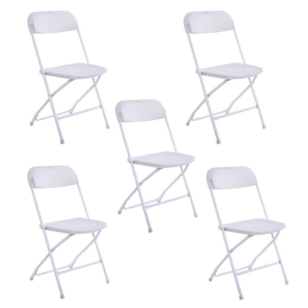10 Pcs Plastic Folding Chairs Stackable Wedding Party Camping Dining Seats Home