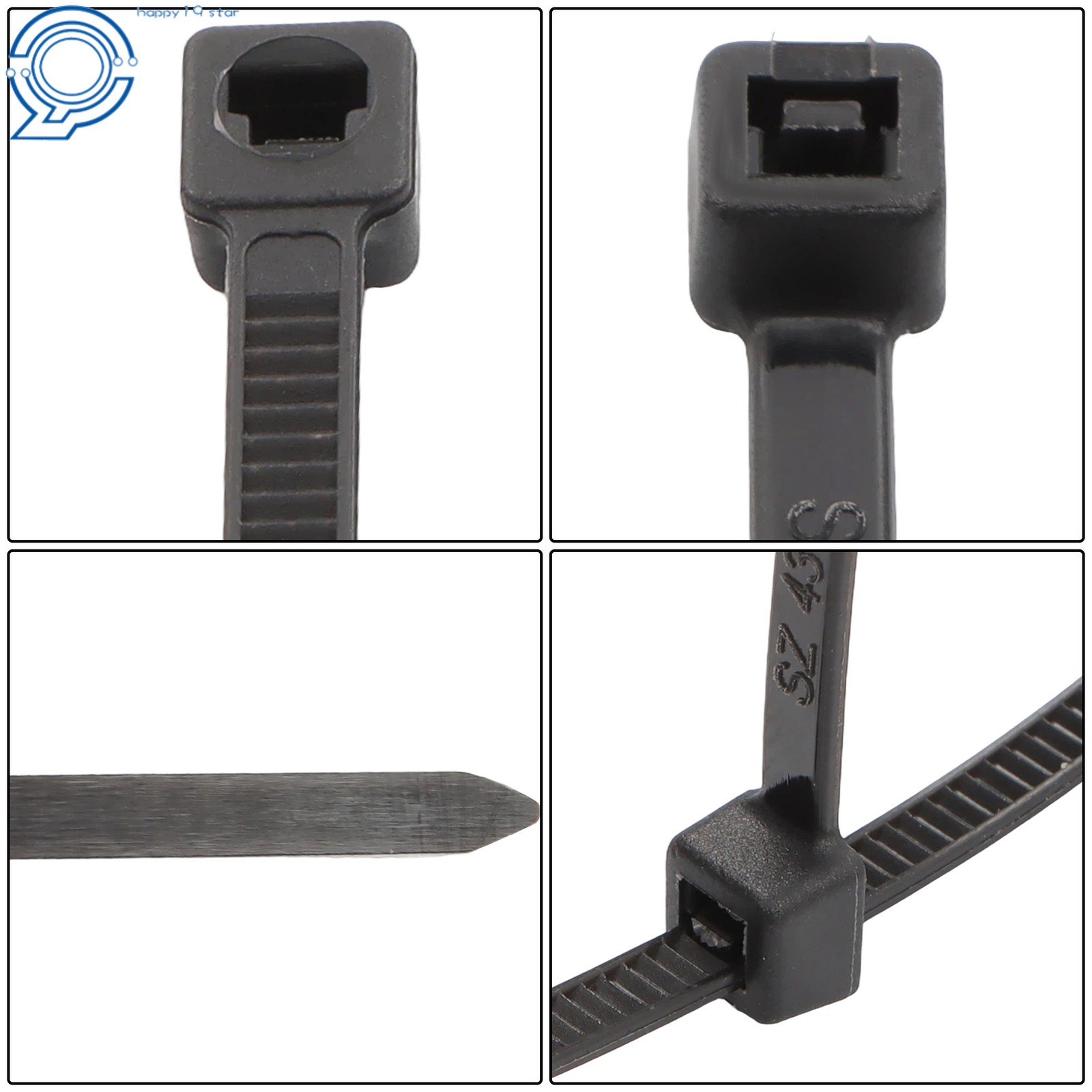 8″ Zip Ties 5000 Pack Heavy Duty 40lb Black Uv Cable Ties 0.14″ Max 185°F