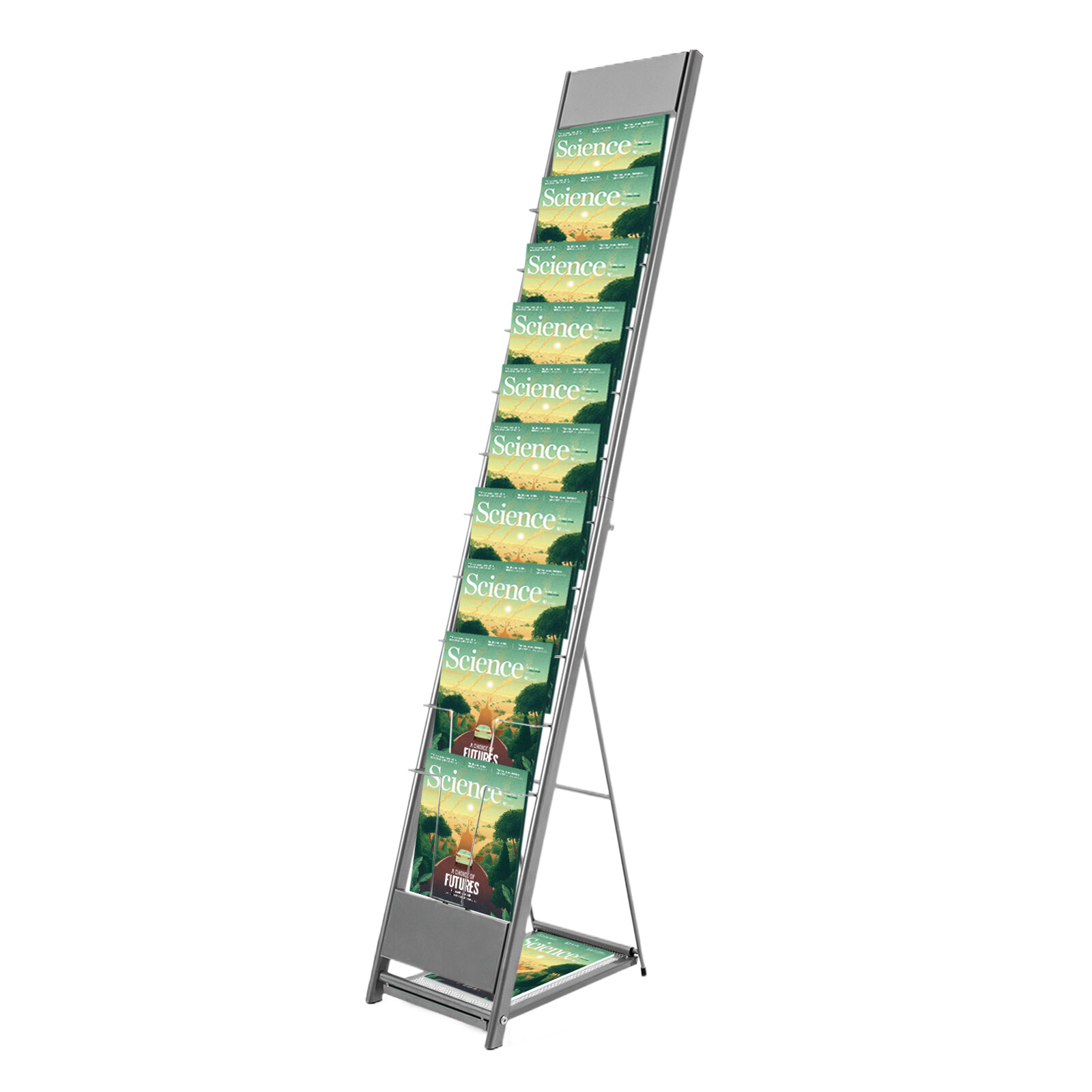 10Tier Floor Standing Literature Rack Brochure Magazine Display Holder Stand
