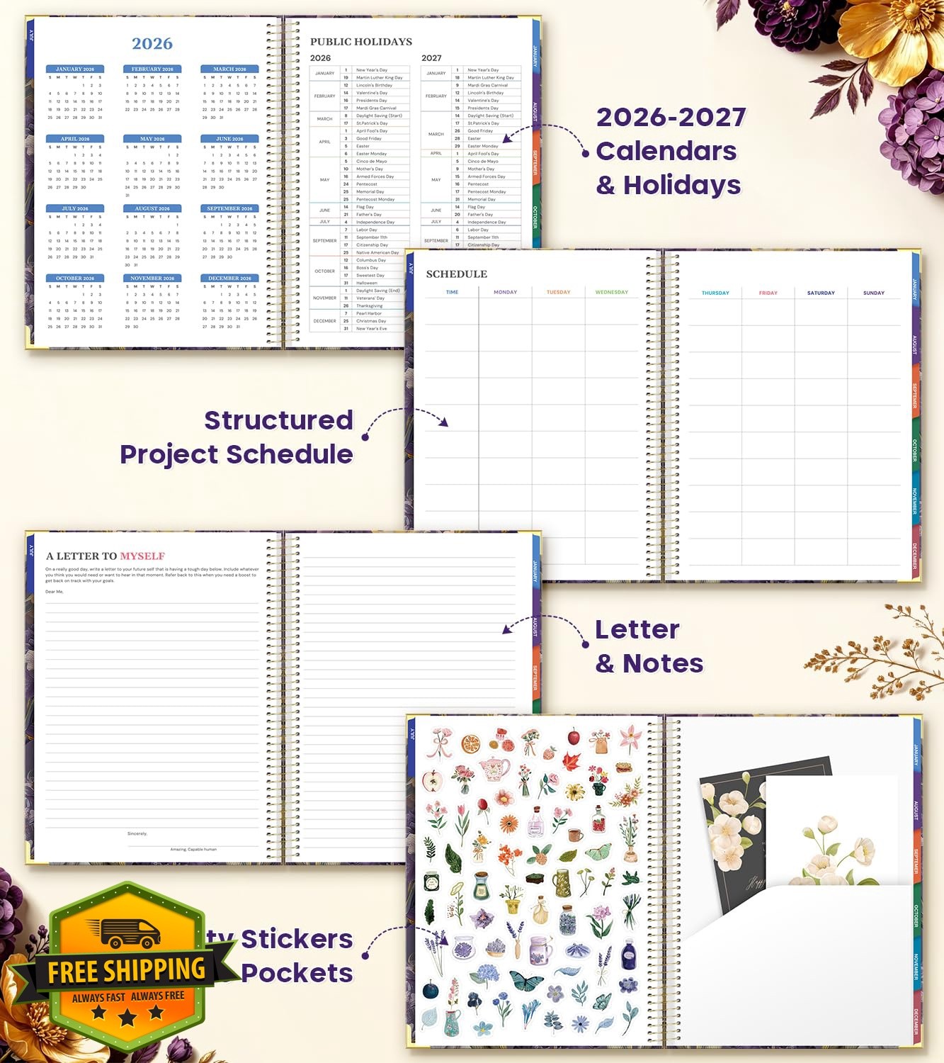 MAL DEN 2026-2027 Academic Planner 8.5″x11″ Purple