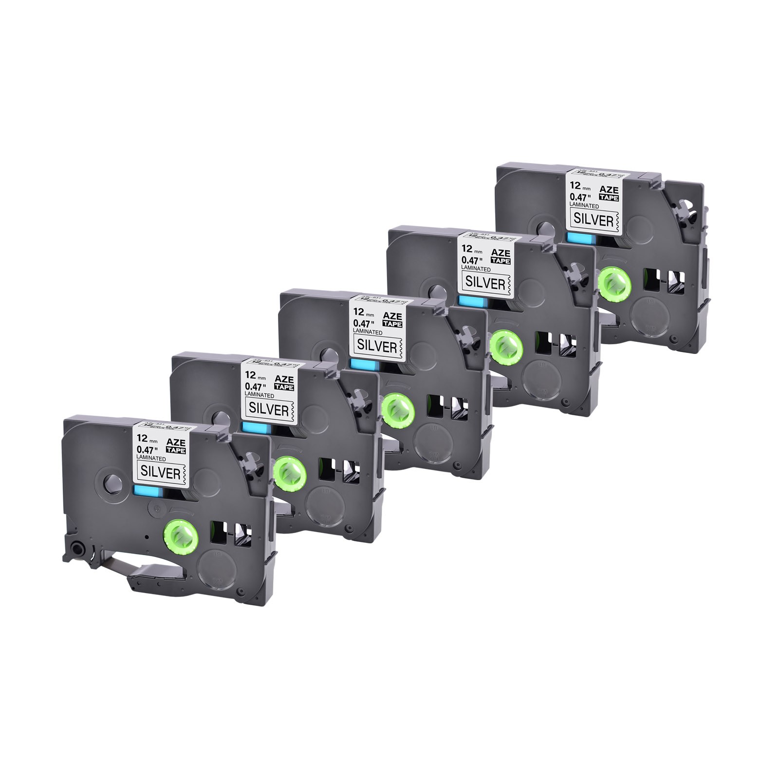 5PK Compatible with Brother P-Touch TZ TZe 931 Black on Silver Tape 0.47″ Label