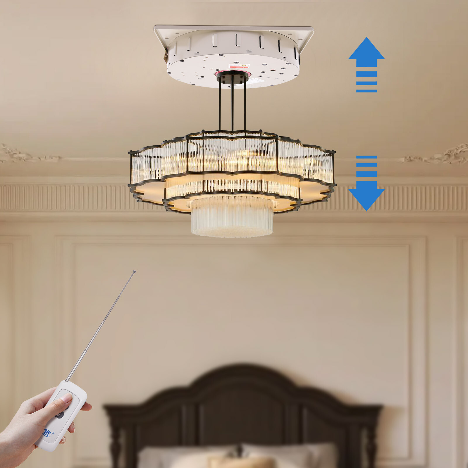 Chandelier Lifter Electric Motor Pendant Lamp Hoist Lifting System 50kg/110lbs
