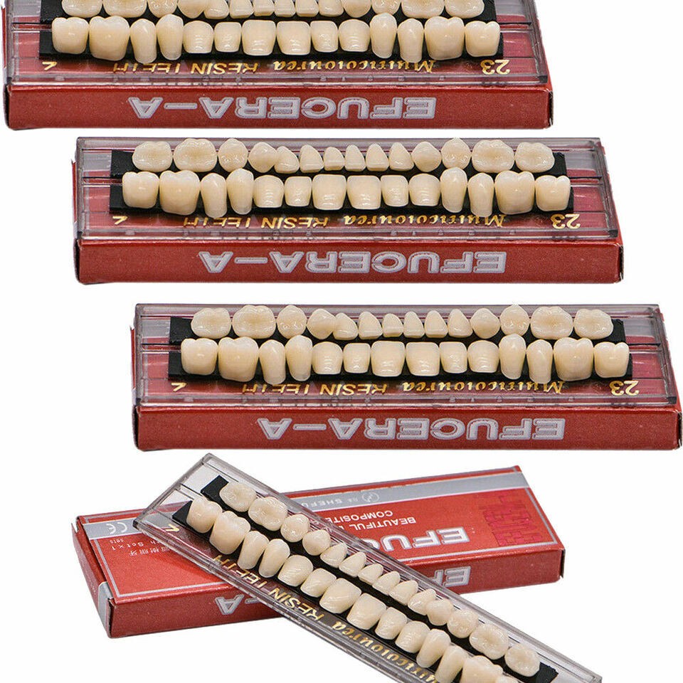 28 Pcs/Set Dental Acrylic Resin Denture Shade #23 A2 A3 Full Set False Teeth