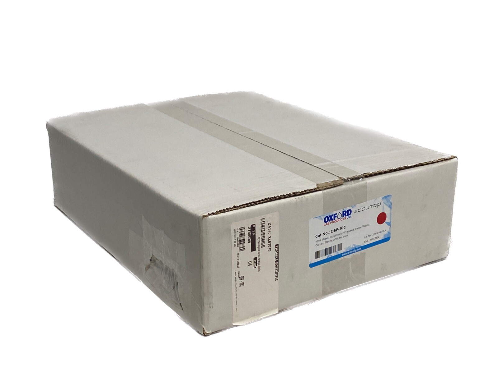 (200/Cs) OXFORD 10mL Graduated TD Serological Pipets Individual Wrap OSP-10C