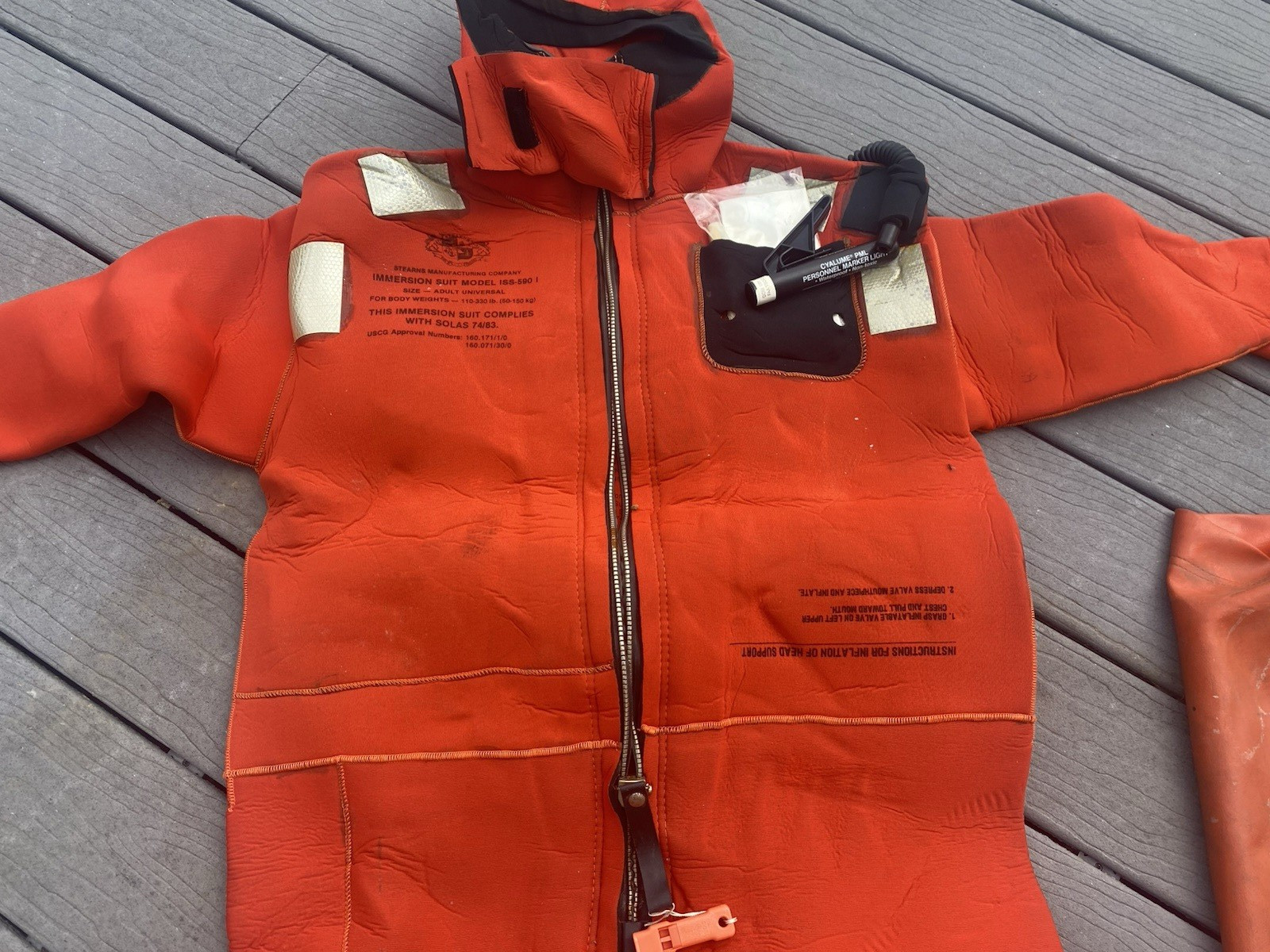 Stearns ISS-590I Immersion Suit, Size: Adult Universal Pre-Owned