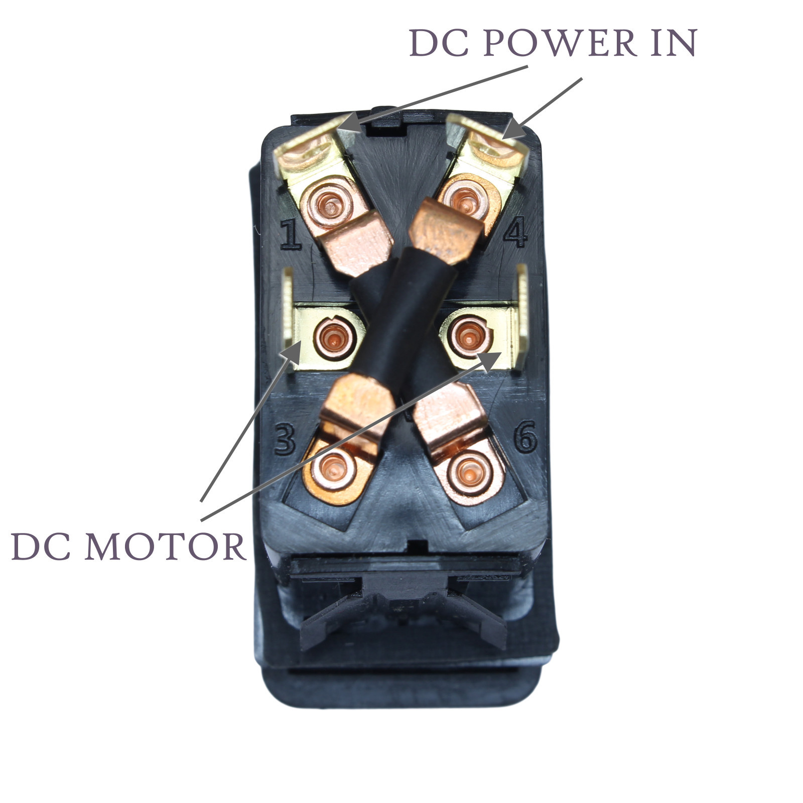 DC Momentary Motor polarity reverse reversing Rocker switch control DPDT 12v
