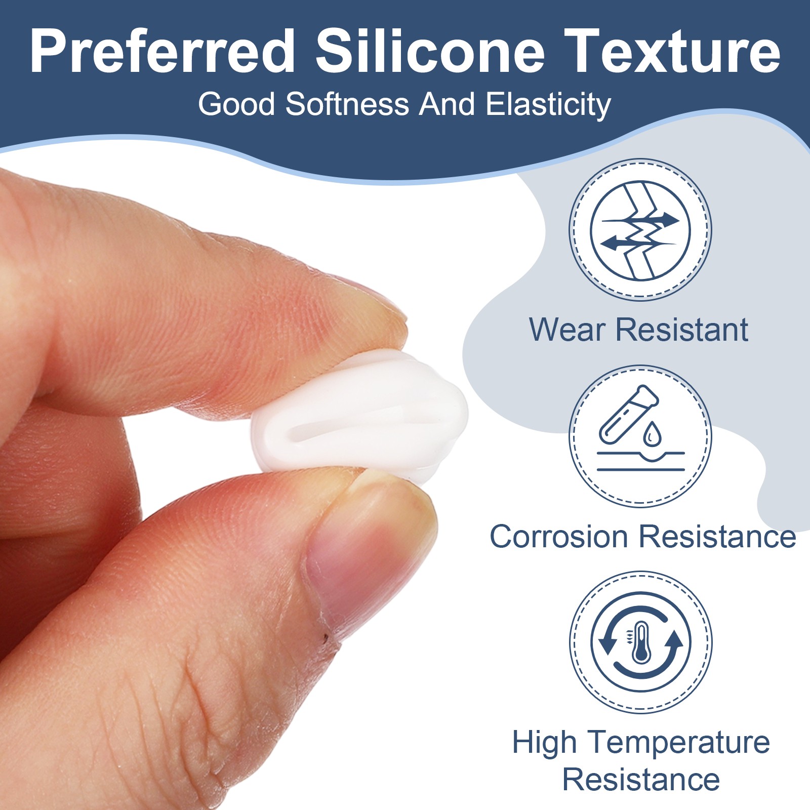 Rubber Silicone Hole Plugs for 14-15 mm Round Holes 14 mm & 20 Pack & White