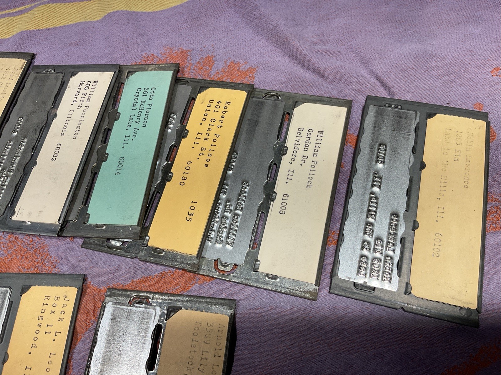 Vintage Addressograph Address Plates 20 Pieces