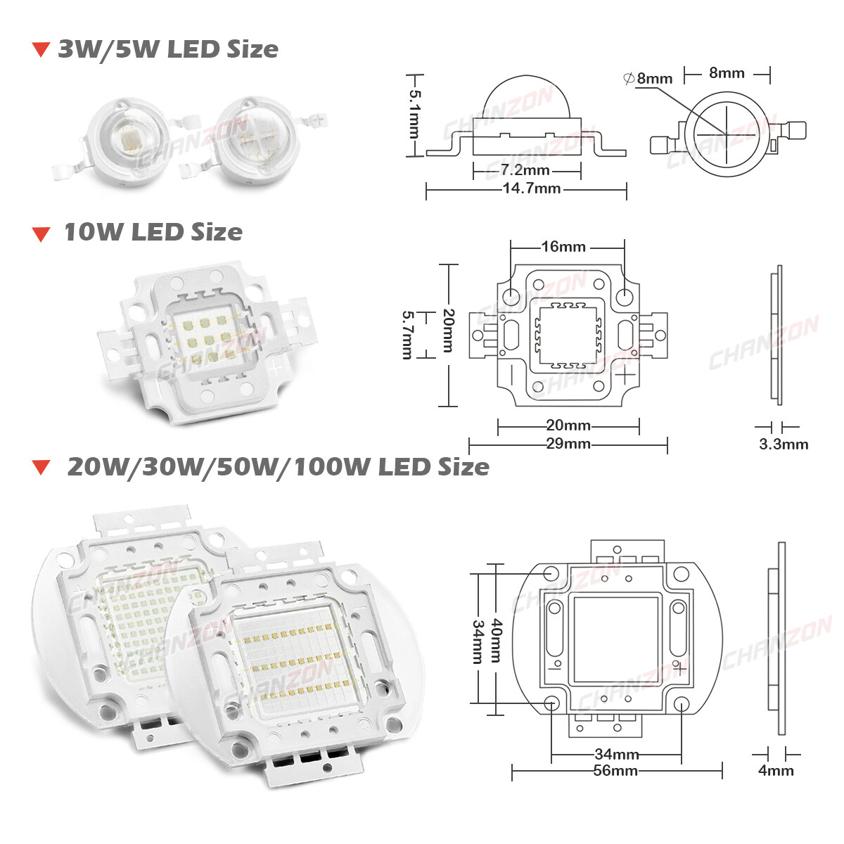 High Power Uv Light Beads Led Chip 3W 5W 10W 20W 30W 50W 100W Ultraviolet Diodes