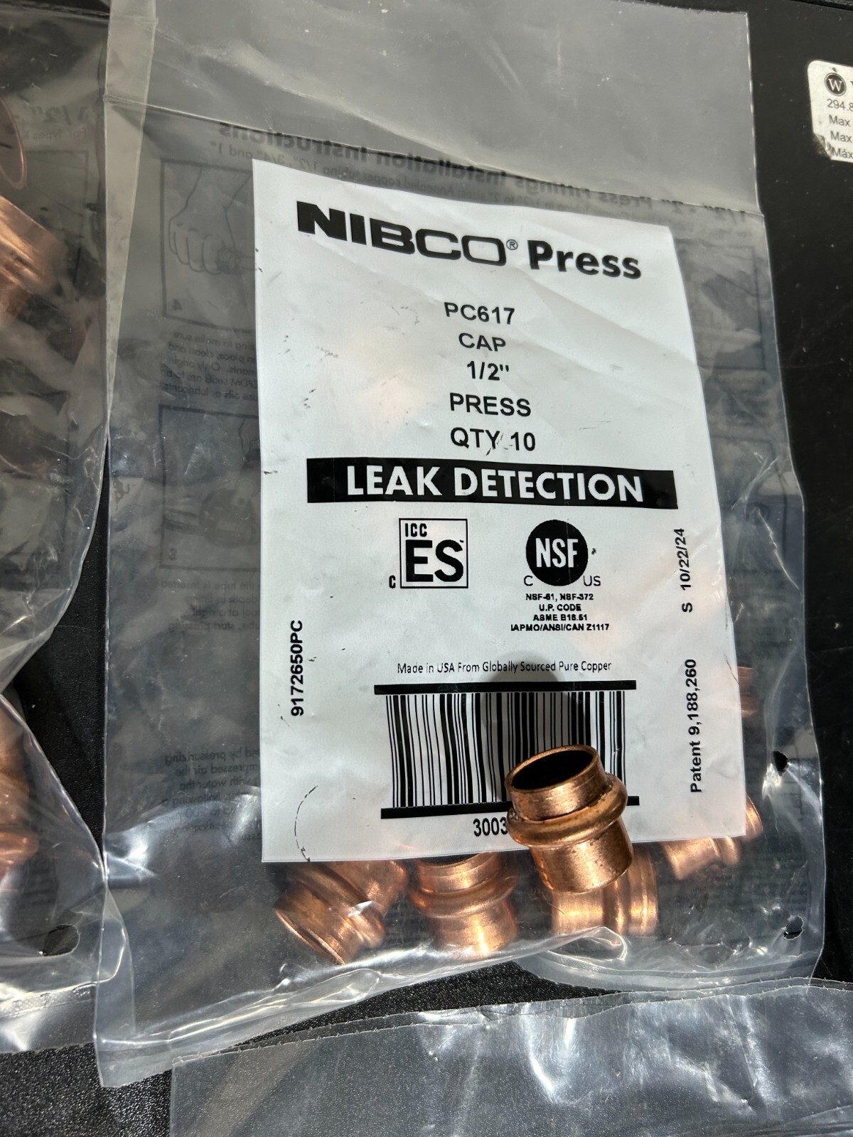 80 – NIBCO VIEGA PROPRESS COPPER FITTINGS 1/2″ PRO PRESS MADE IN USA