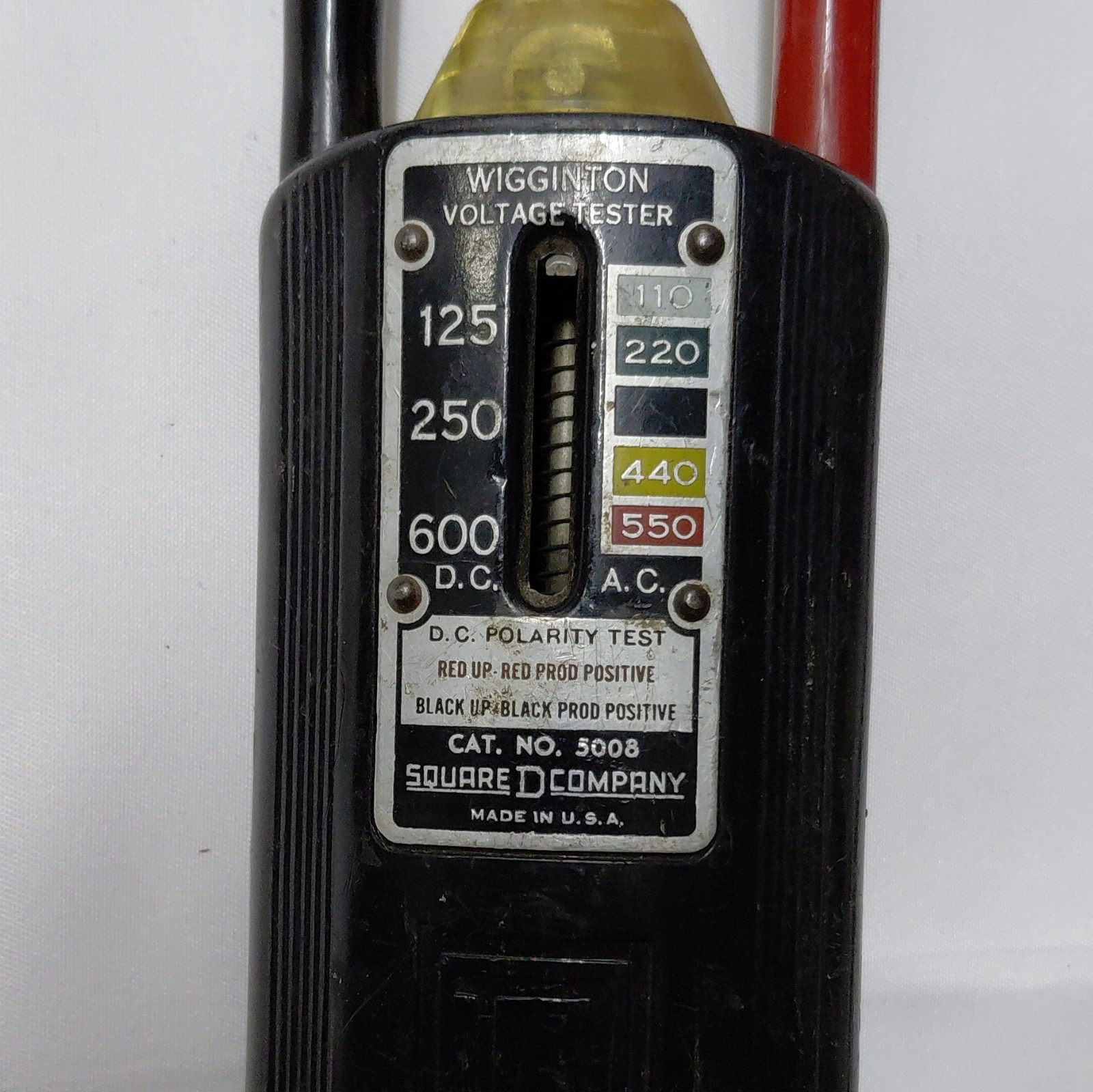 Wiggington 5008 Analog Voltage Tester AC/DC 60Hz 110-600V Polarity Test