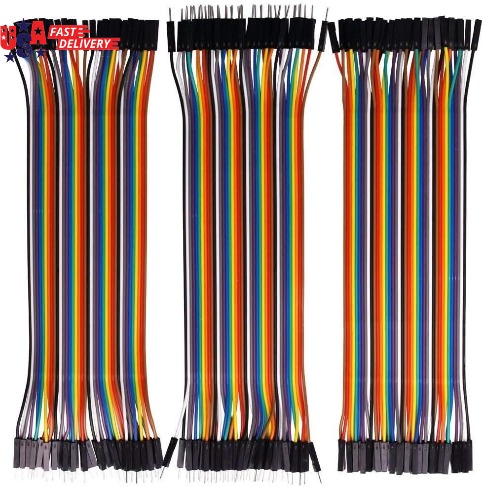 120Pcs Multicolored Dupont Wire 40Pin M/F, 40Pin M/M, 40Pin F/F Breadboard Jumpe