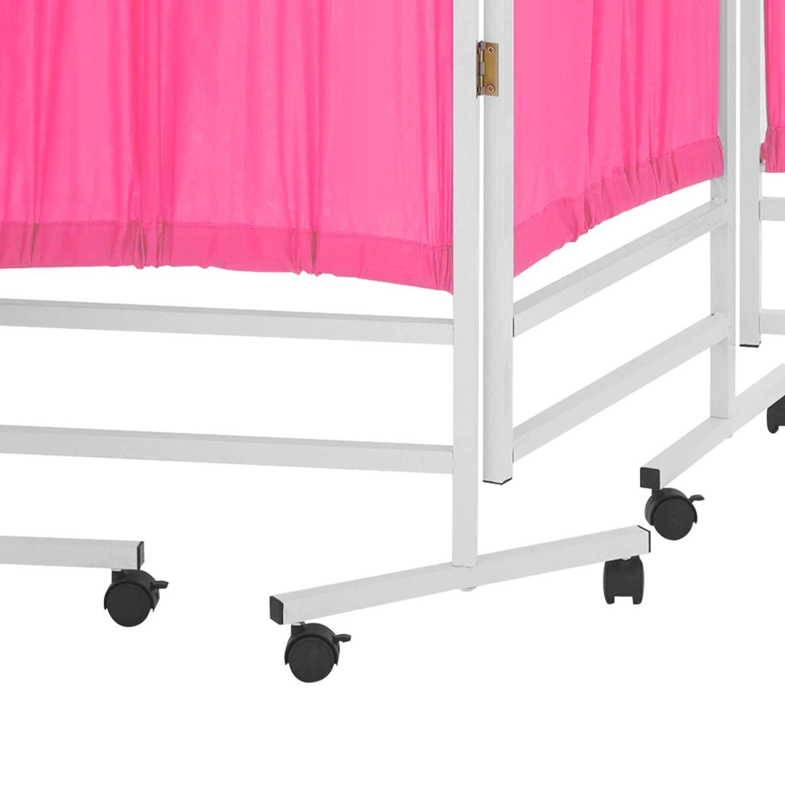 4 Panels Foldable Medical Room Divider Portable Medical Privacy Screen Pink