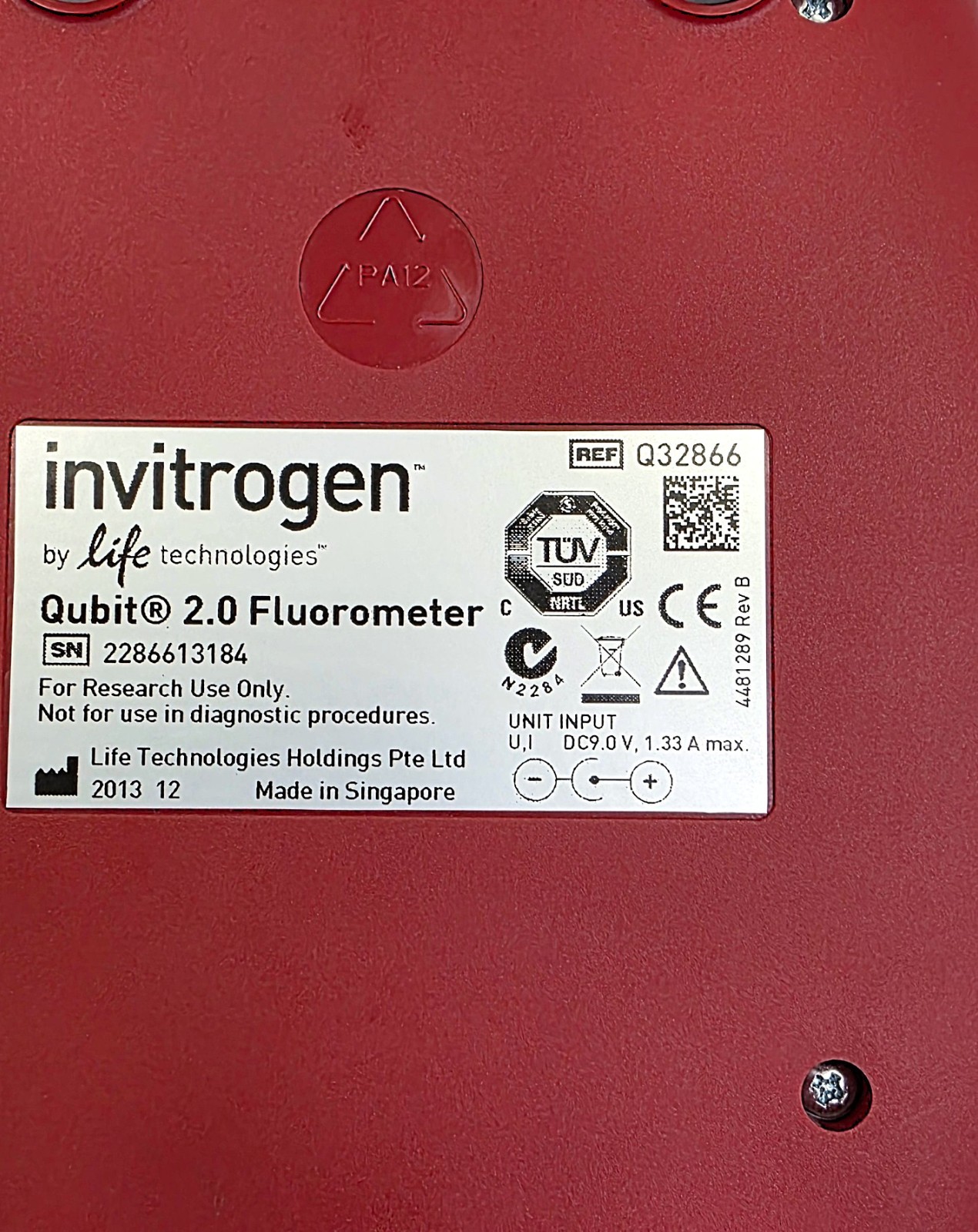 Thermo Scientific Invitrogen Q32866 Qubit 2.0 Fluorometer