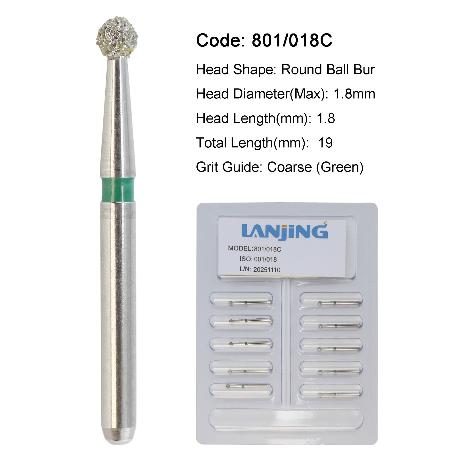 WAVE Dental Carbide Burs Diamond Bur Round FG 2 4 5 6 8 Friction Grip High Speed